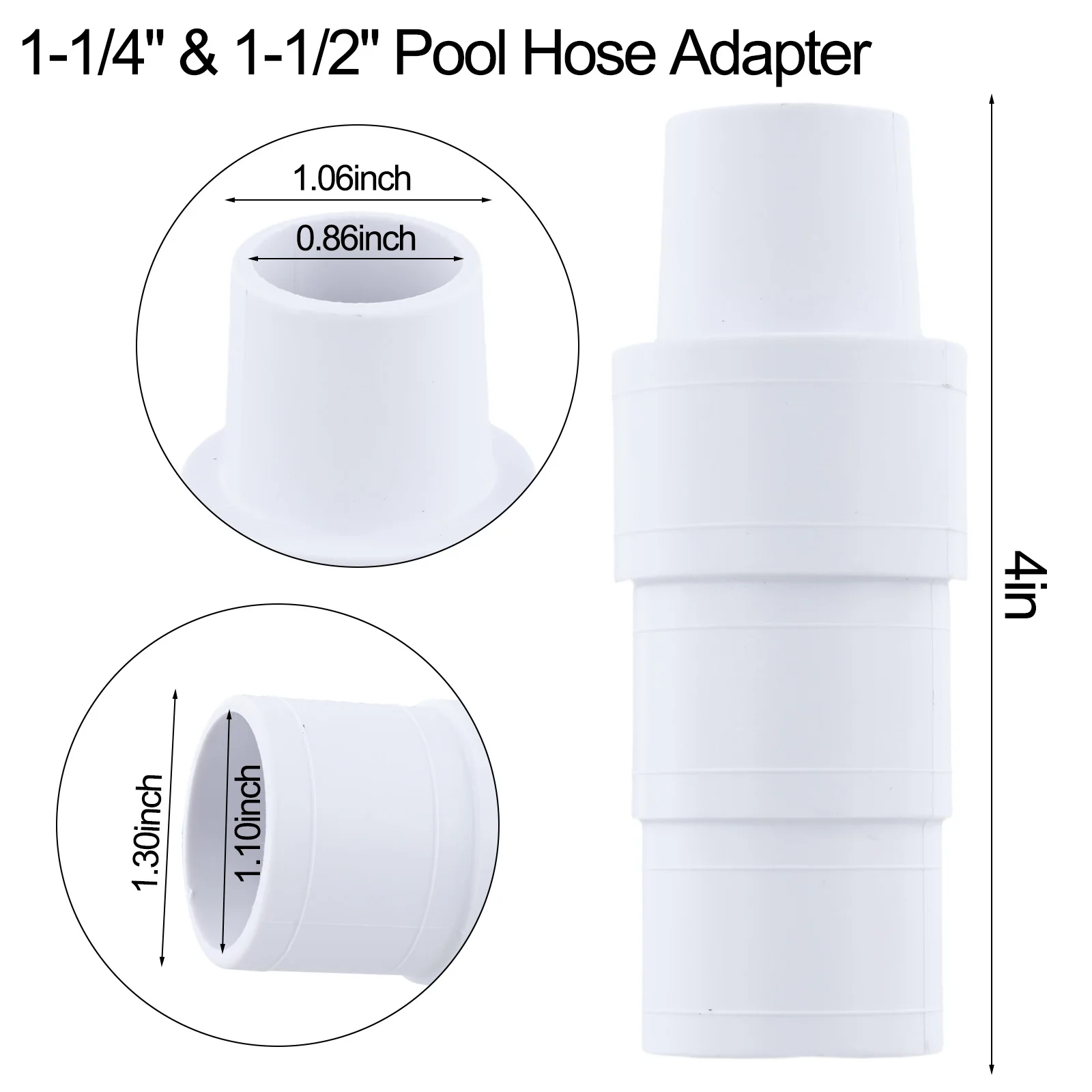 

1pc 4558 Vacuum Hose Adaptor For 1-1/4" (1.25") Hoses For Intex Home Improvement Outdoor Pool Cleaning Tools Accessories
