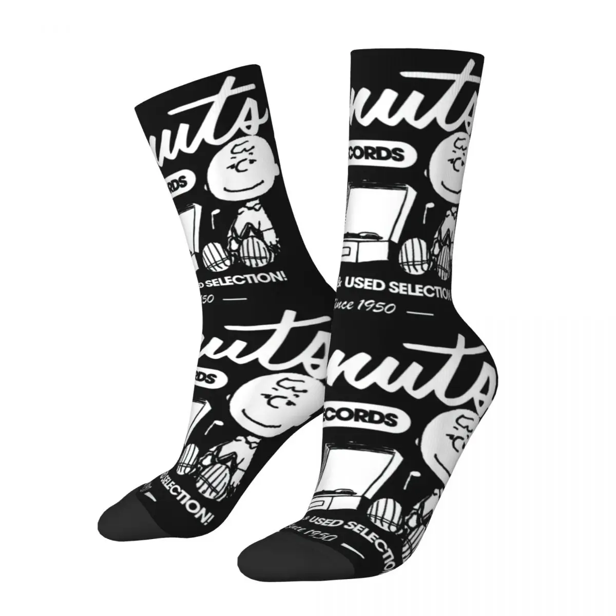 Autumn Winter Harajuku Women Men Peanuts Snoopy Charlie Brown Record Socks Non-slip Soccer Socks