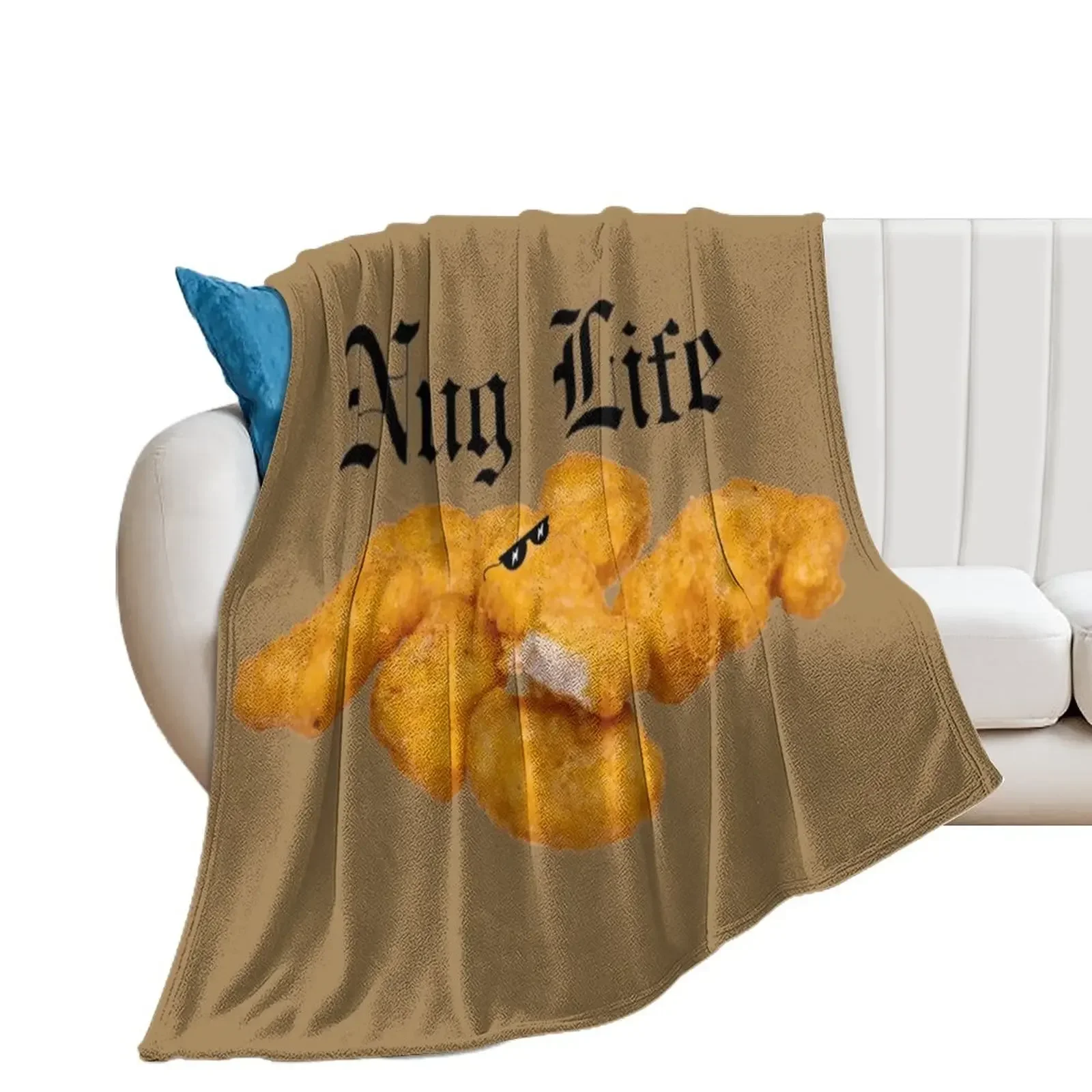 

Nug Life Chicken Nuggets Throw Blanket Single Flannel Blankets