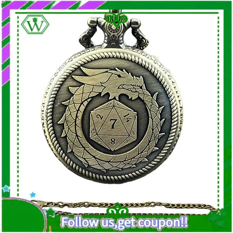 

Reliable-Pocket Watch And Mini Metal Multi-Sided Dice Set Board Game Cool Table Dice Pocket Watch Without Dial