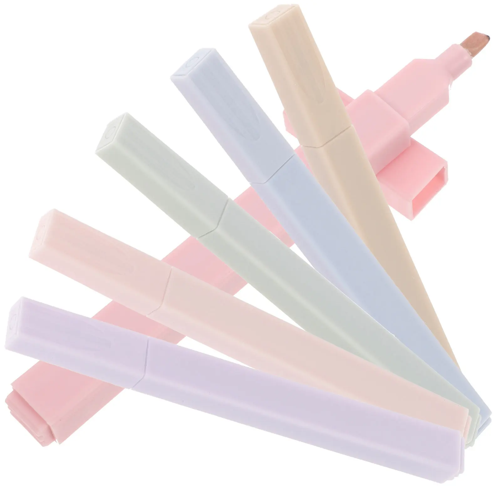 

6Pcs School Highlighter Pen Set Colorful Water-Based Ink Smooth Flow Compact Design for Students Workers Backpack Desk Drawer