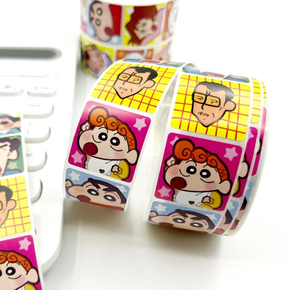 500 Stuks Kawaii Crayon Shin-Chan Tape Stickers Roll Student Mobiele Telefoon Skateboard Handboek Decoratie Stickers Geschenken Kinderen Speelgoed