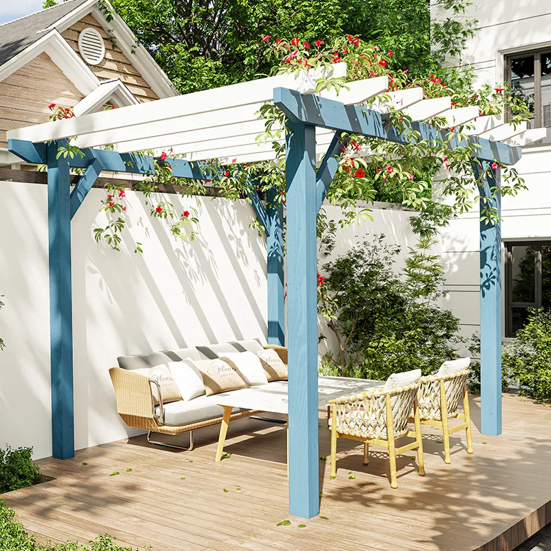 Outdoor rural yard grape trellis terrace pavilion modern courtyard villa outdoor preservative wood canopy pavilion home