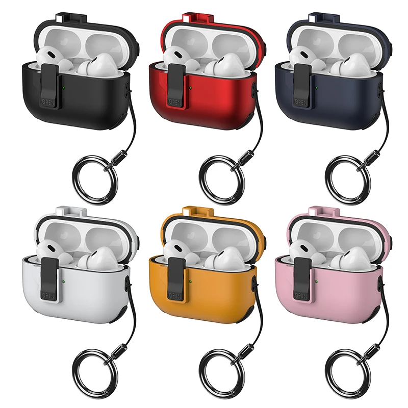 Locking Function Protective Case Case with Ring for Apple AirPods 2 Gen 3 Generation Cover for AirPods Pro 1st 2nd for Air Pods