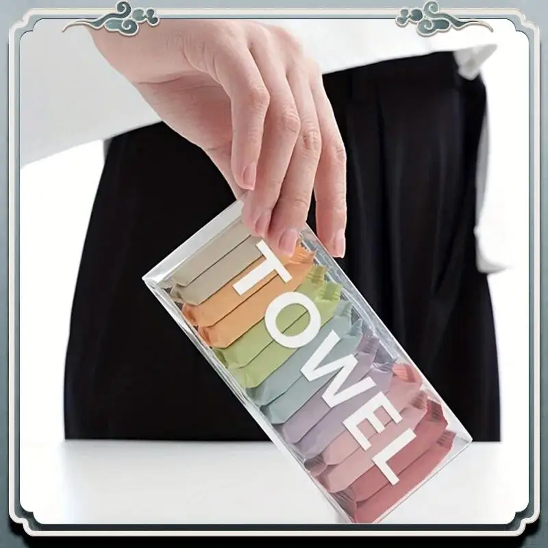 AC76-28Pcs/2 صندوق منشفة السفر المحمولة سميكة مضغوطة الوجه التطهير الجمال منشفة مربعة عالية الجودة #4