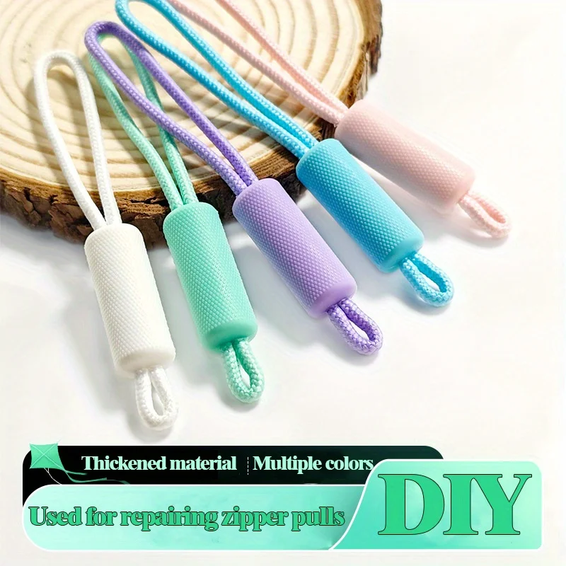 

10Pcs Universal Zipper Pull Tab Rope Replacement Repair Kit for Bags Luggage Clothes Backpacks DIY Fix Tools