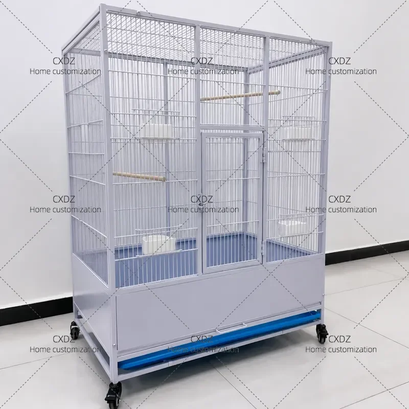 Large Parrot Bird Cage Luxury Peony Jade Design Spacious Interior Secure Locking Mechanism Suitable for Medium to Large Birds