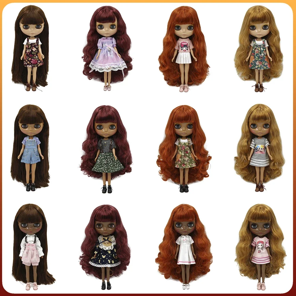 ICY DBS Blyth Doll 19 Joints Body 30CM 1/6 Doll Ozone Glossy Face Tan Skin Dark Skin DIY Make Up Costume Doll Gifts For Girls