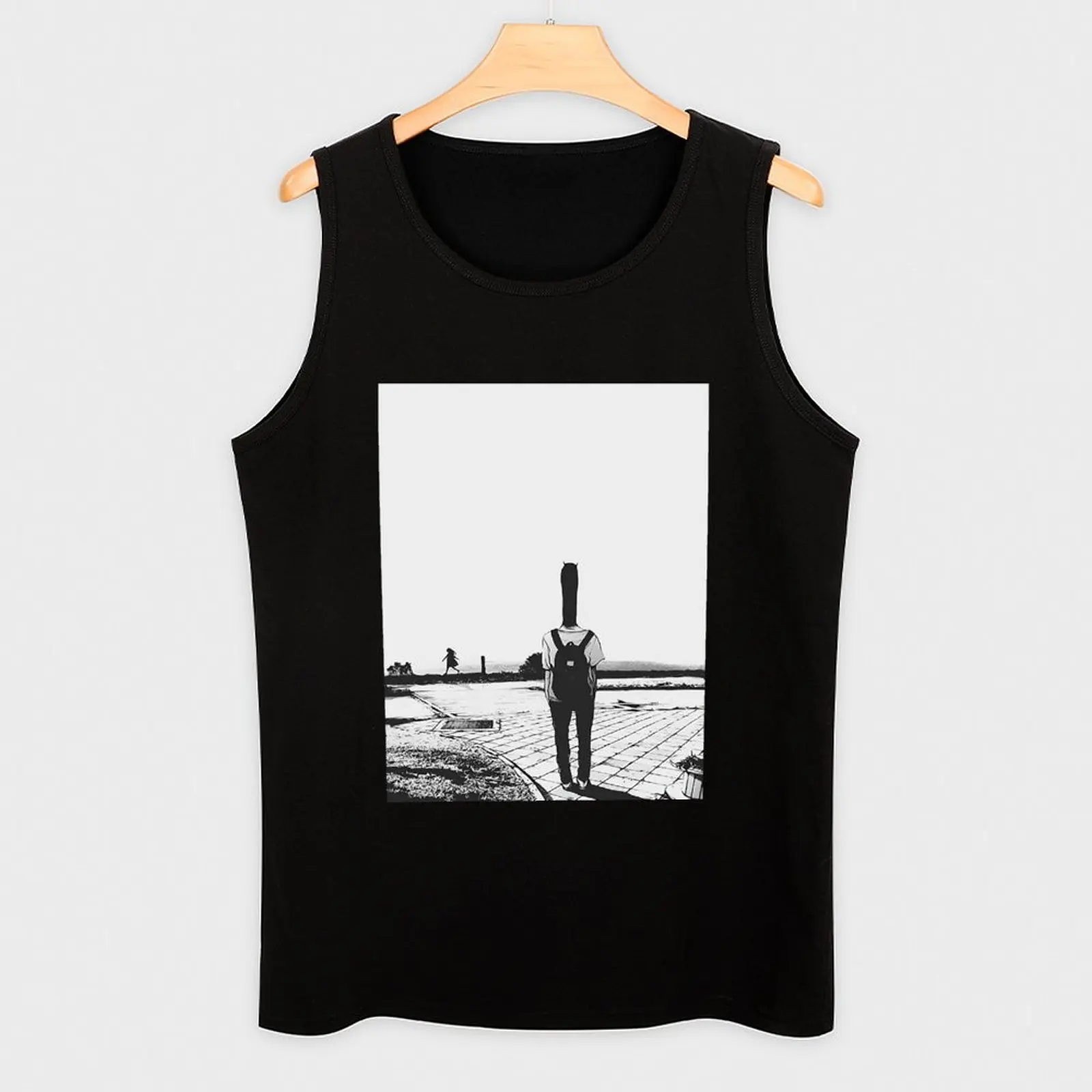 Punpun - Oyasumi Punpun Tank Top Sleeveless T-shirt Men's summer vest t-shirt Men's mens clothing