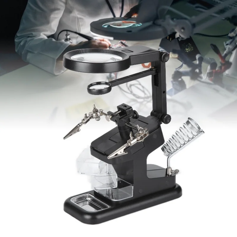 

Настольная лупа TH-7026 с 10 светодиодами, увеличительное стекло для сварки и ремонта, 3X / 4.5X / 25X