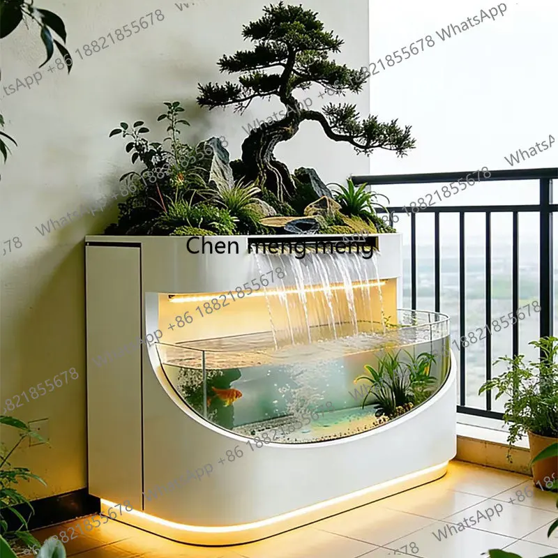 Stainless steel fish tank finished product custom water ornament indoor and outdoor courtyard balcony living room