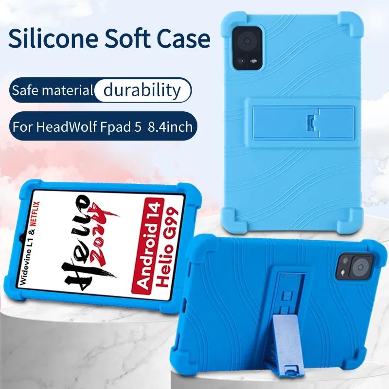 

Silicone Airbags Shockproof Cover For HEADWOLF FPad 5 Pro (2024) 8.4" Tablet Case Multi-Angles Adjustable Stand Funda