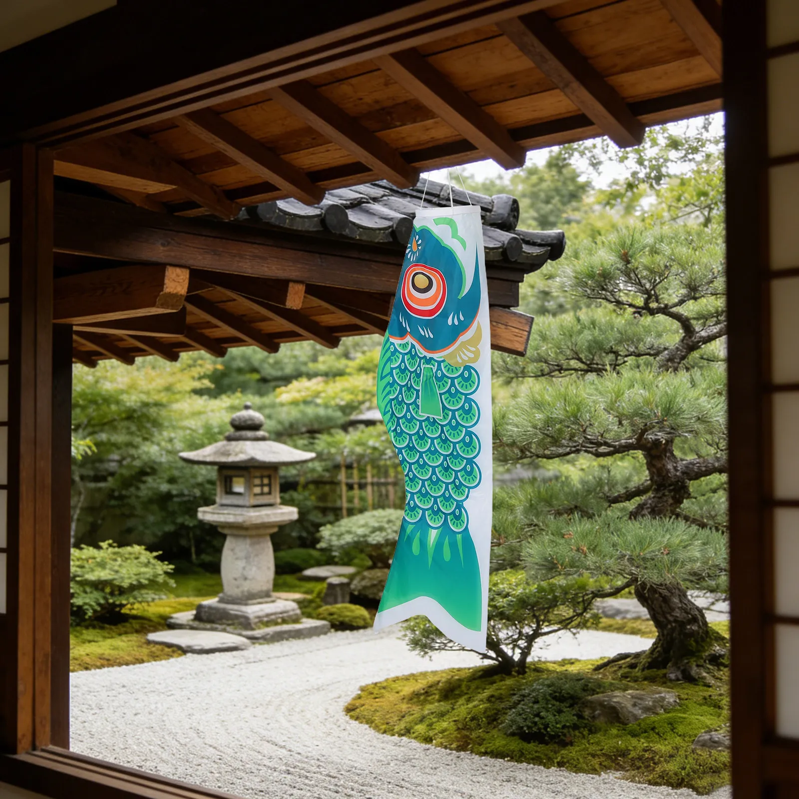 Japanese Garden Windsock 100Cm Carp Streamer Fish Flag Kite Decor Vibrant Fade Resistant Hanging Banner for Wind