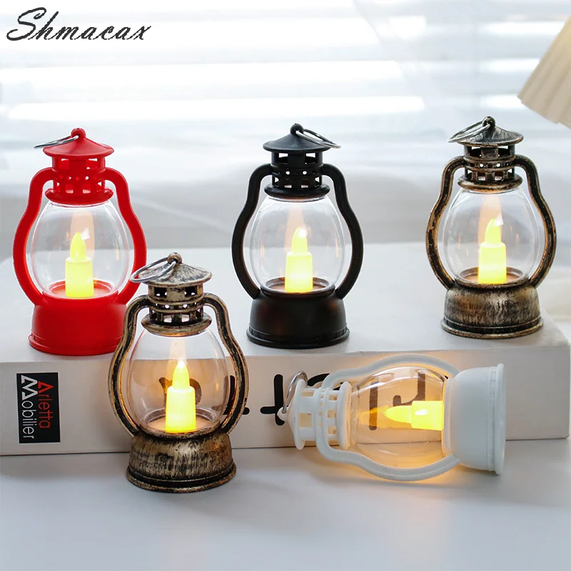 9cm Mini Led Retro lampa naftowa Symulacja świecącego światła Cande Lampka nocna Domek dla lalek Miniaturowa lampa naftowa Model domu Zabawka dekoracyjna