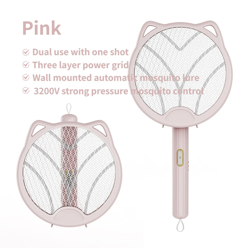 Cat ear pieghevole 4-in-1 per uso domestico multifunzionale scacciazanzare USB ricaricabile scacciazanzare tipo di scossa elettrica