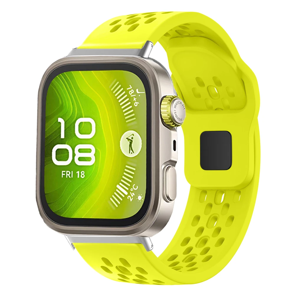 حزام سيليكون مسامي لساعة Huawei Watch Fit 4 Pro 3 سوار بديل بحلقة رياضية لهاتف Huawei Fit3 Fit4 Fit4Pro Correa