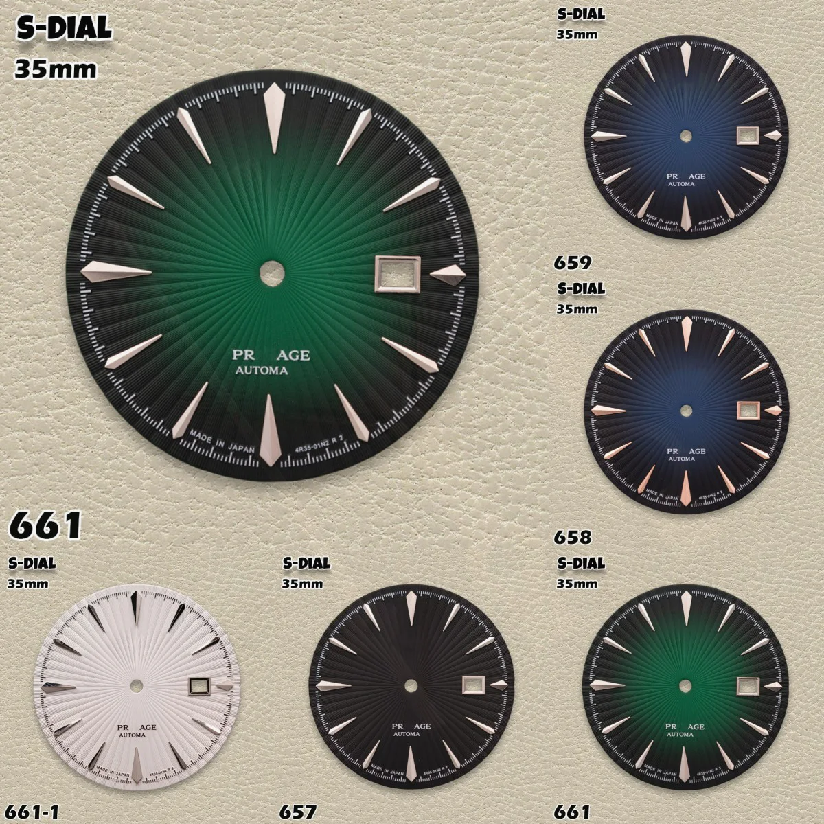 

35-миллиметровый циферблат с крупными полосками для NH35 | S Logo - Высококачественные часы для мужчин, аксессуары для модификации часов