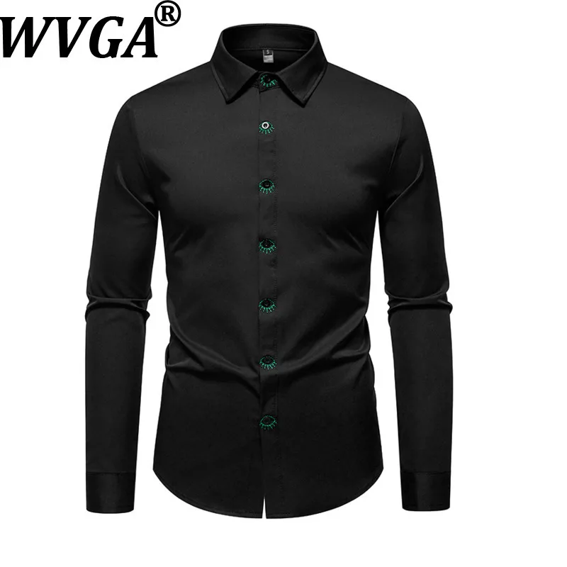 

Новинка лета: Мужская рубашка WVGA с вышивкой в стиле High Street, модная, с длинным рукавом, нишевая, шикарная, повседневная, с отложным воротником, W19860