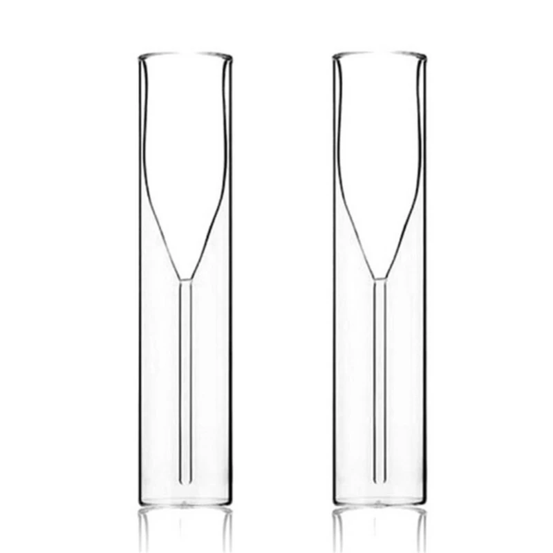 

2pcs 100ml Glass Champagne Flute Double Wall Cocktails Cup for Wedding Party Bar Drop shipping