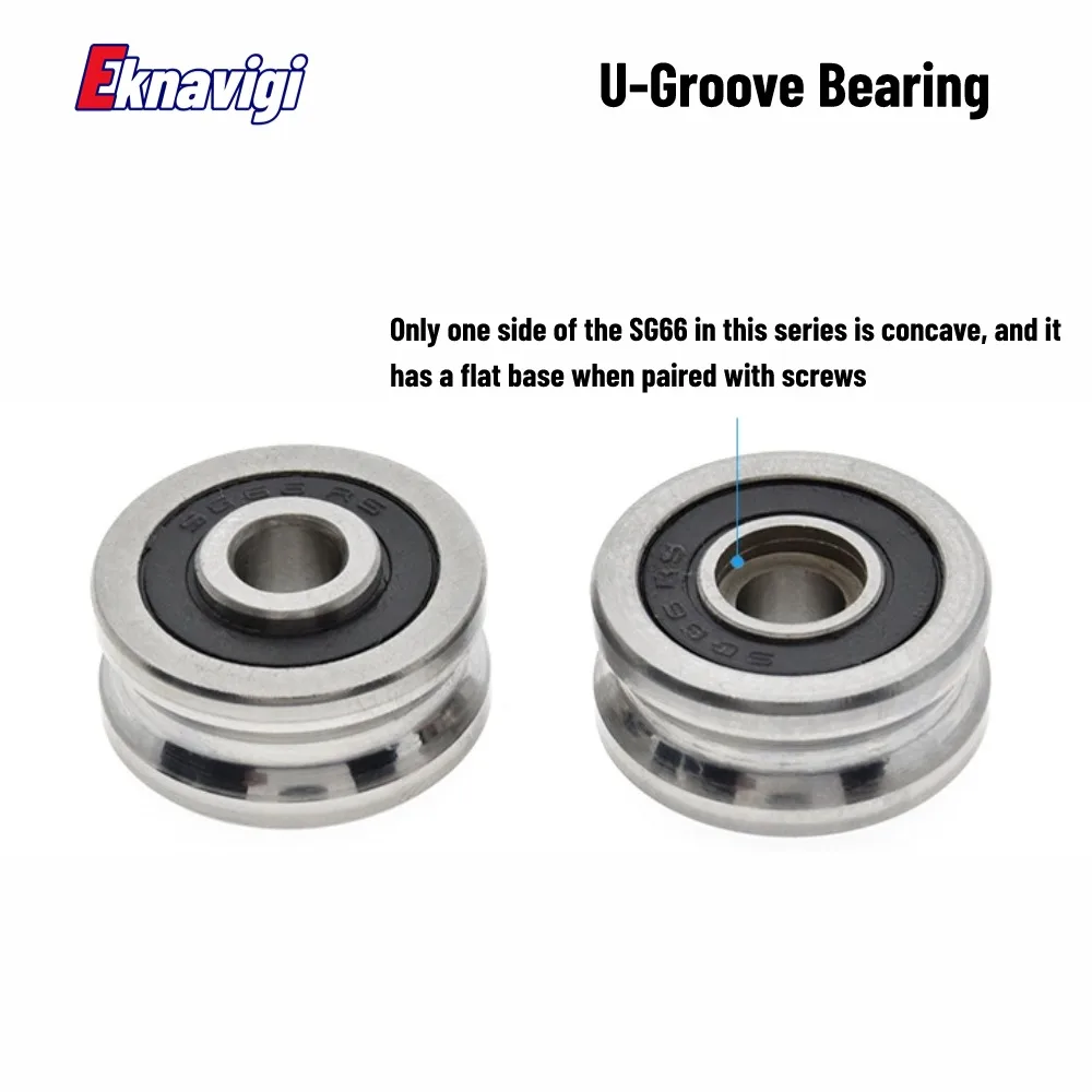 4PCS  SG66+M6 Laser Embroidery Machine U-shaped Circular Groove Guide Roller Double Volleyball Bearing