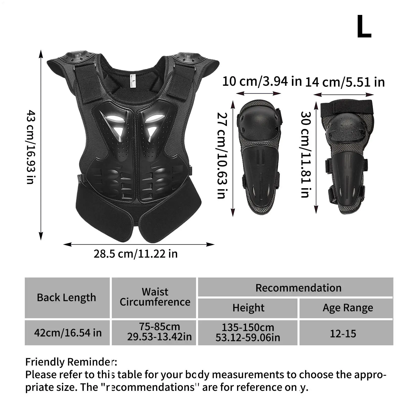 Youth Motocross Gear Chest Protector with Elbow and Knee Pad Motorcycle Riding Gear for Boys Girls Skiing Skating Skateboarding view 6