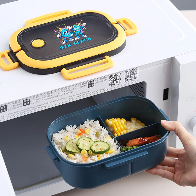 67 Six Seven Double-layer Lunch Box Steal A Brainrot Cartoon Fashion Bento Box Picnic Boxes Large Capacity Portable Lunch Case view 5
