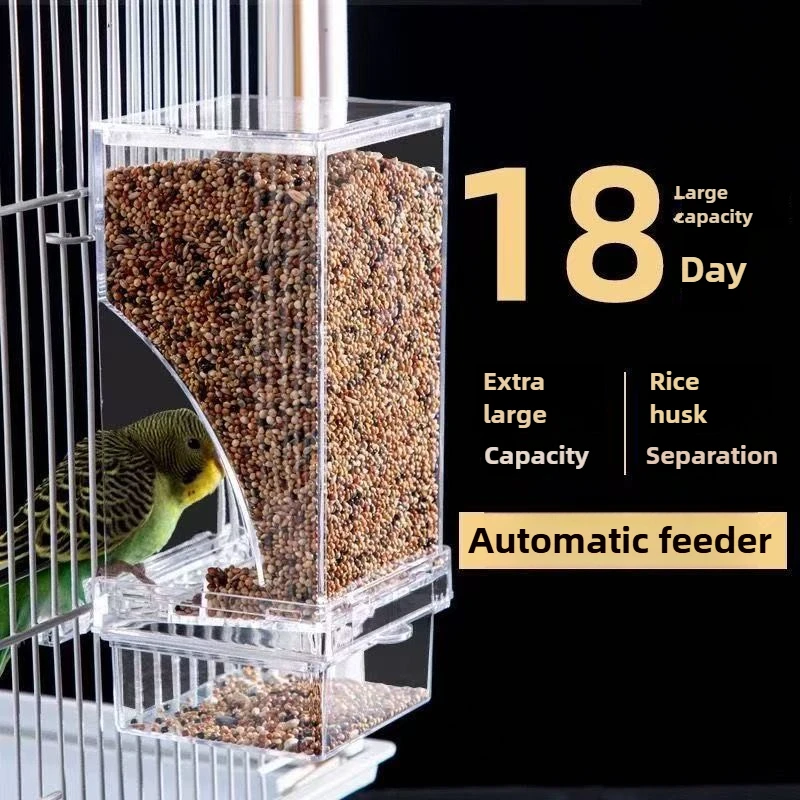 Comedero para loros, caja de comida transparente antiderrames, dispositivo de alimentación transparente para loros, caja de alimentación duradera para pájaros, 1 ud.