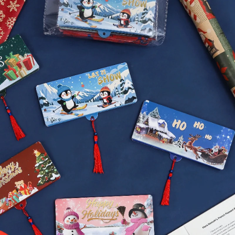 2 Stuks Kerst Geldzak Vakantie Rode Envelop 10-Slot En Gift Card Clip Perfect Voor Kerst Verjaardagen En Thanksgiving