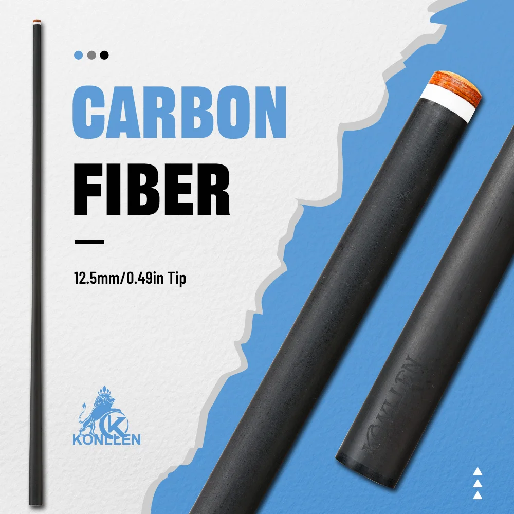 

KONLLEN-Carbon Fiber Shaft for Billiard Pool Cue Stick, Radial Pin Joint XTC White Ferrule , Single Shaft Yellow Tip