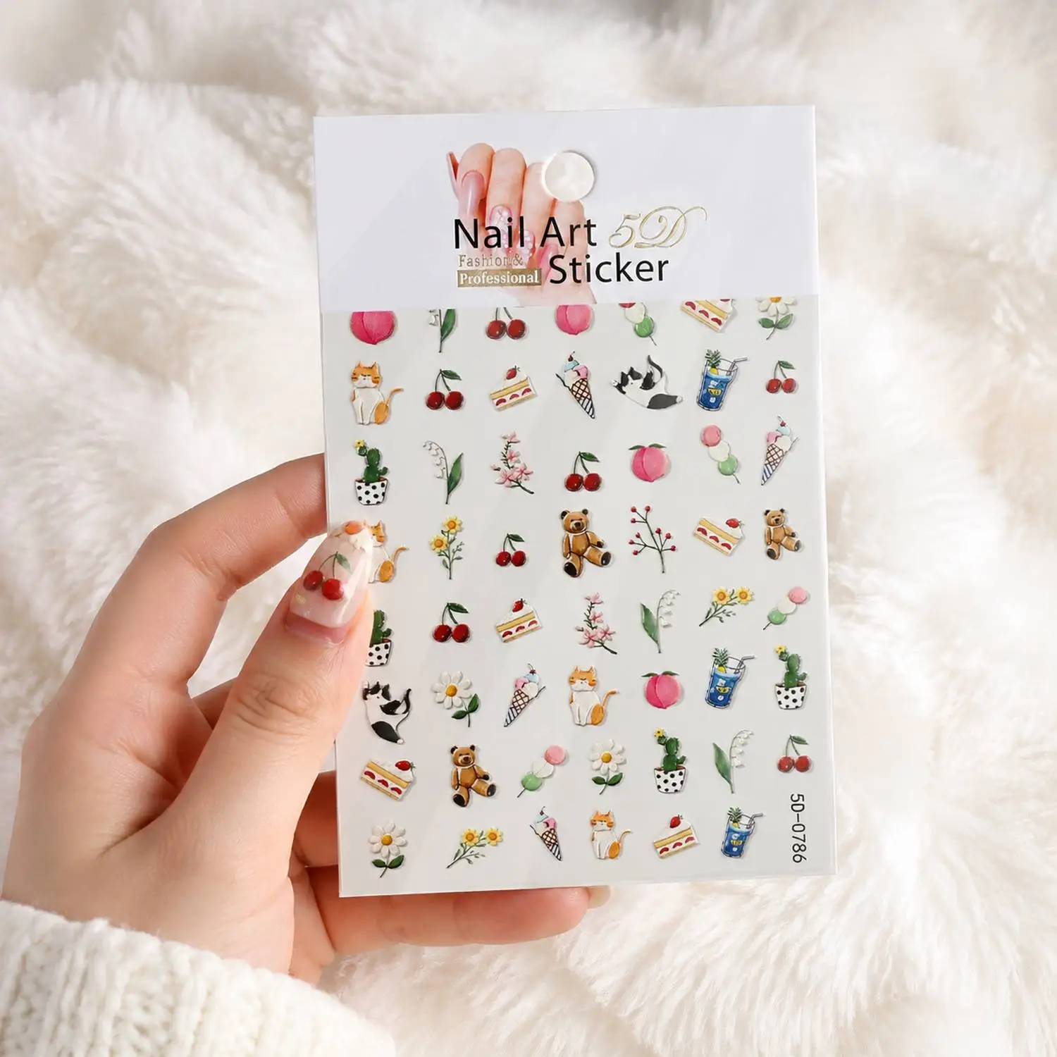 

1Pc Beautiful Cute Elements Nail Art Sticker Colorful And Shiny Nail Decal Party Time Elegant Nail Slider