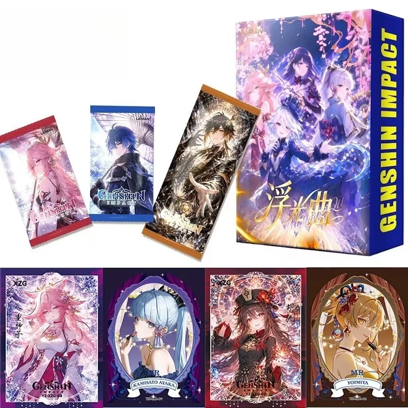 Genshin Impact Collection Cards Anime Character TCG Booster Box Rare Limited Collectible Trading Card Toy Gift for Game Fans