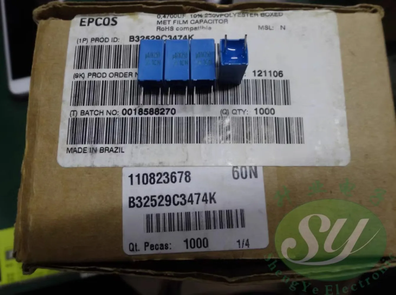 

10PCS EPCOS 0.47uf/250v 470nf u47 474 New 5MM film capacitor B32529C3474K