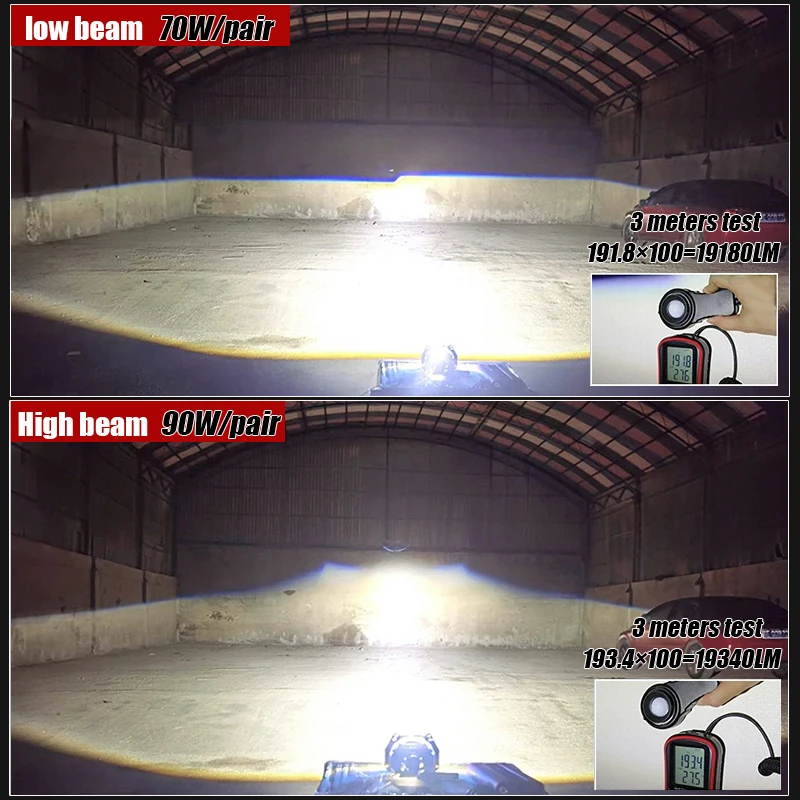 ثنائية جهاز عرض LED العدسات المصابيح الأمامية H7/H4/9005/9006 LED سيارة ضوء للدراجات النارية سيارة صغيرة لمبة 5570 CSP التحديثية 90 واط 2.5 بوصة #4