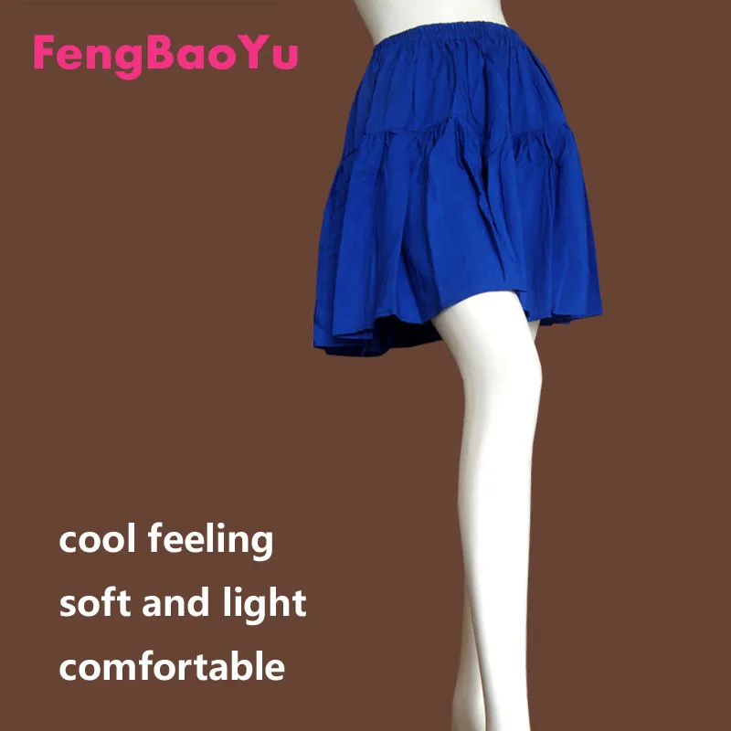 Fengbaoyu Cotton Silk Summer Girls Half-body Fluffy Skirt Students Fresh Short Skirt Fat Girl Leisure Play Beach Cool and Soft