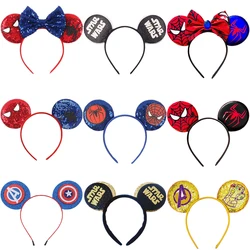 Disney Mickey Mouse Ears Marvel Spiderman Headband for Adults Star Wars Hairband Women Girls Hair Accessories Boys Kids Headwear