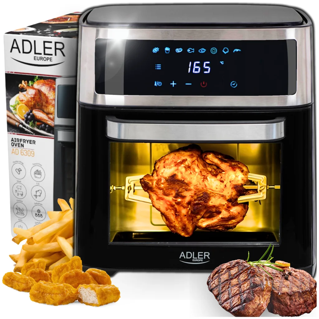Ofen Fat Free 13L 2500W 8-in-1-LED-Anzeige, Konvektion, Zubehör, Schwarz