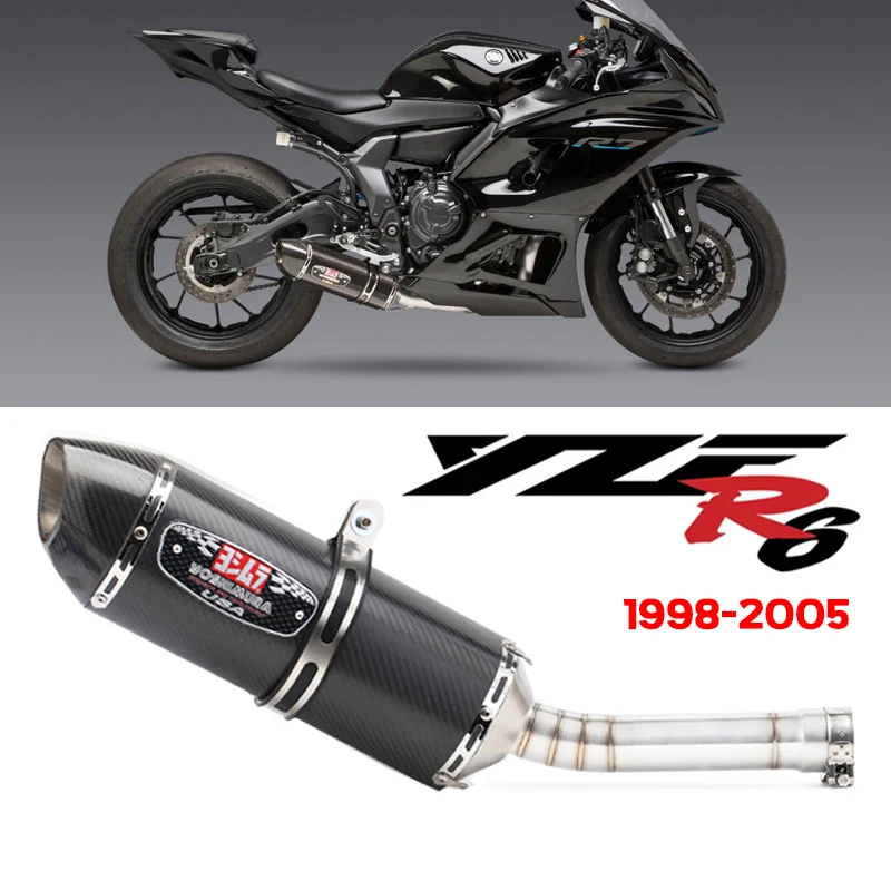 

Motorcycle Stainless Steel Exhaust Escape Muffler Middle Link Pipe For Yamaha yzf-r6 R6 R600 1998-2005 Exhaust Muffler