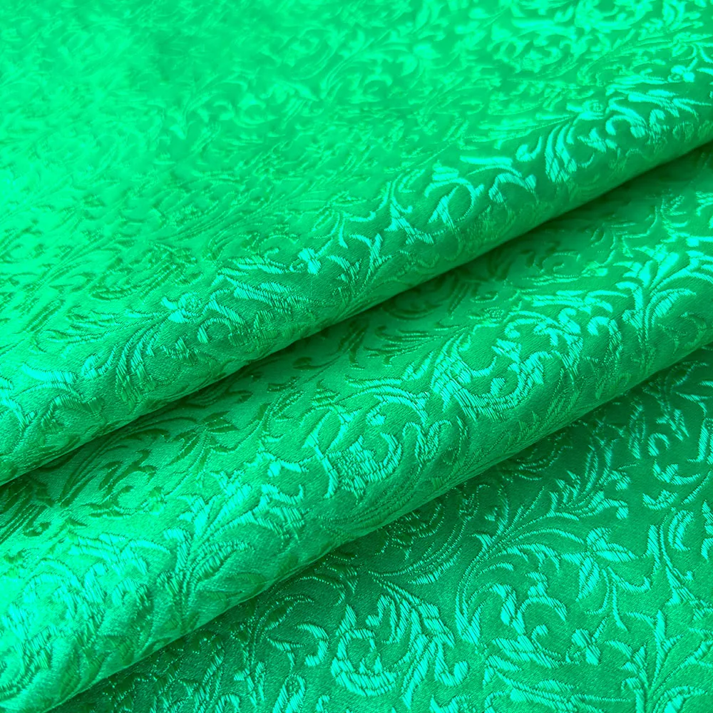 75x50cm Wheat Floral Damask Silk Satin Brocade Jacquard Fabric DIY Cheongsam Women Costume Cushions Pillowcase Sewing Materials