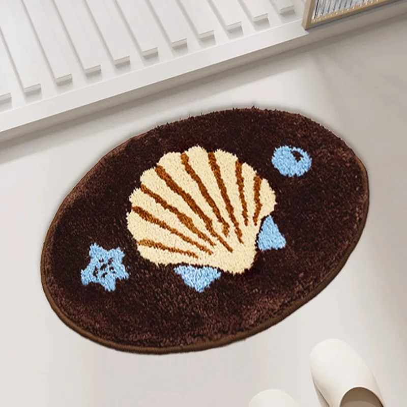 Nordic Tufted Bathroom Door Mat Absorbent Anti-Slip Textile Rug Striped Or Cartoon Animal Designs Machine-Washable X Cm Options