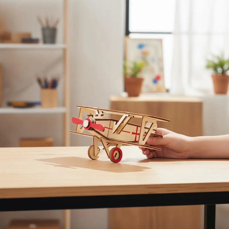 3D DIY Wood Puzzle Military Tank Vehicle Model Set Creative Assembled STEM Toy for Kids Classroom Teaching Aids Gift