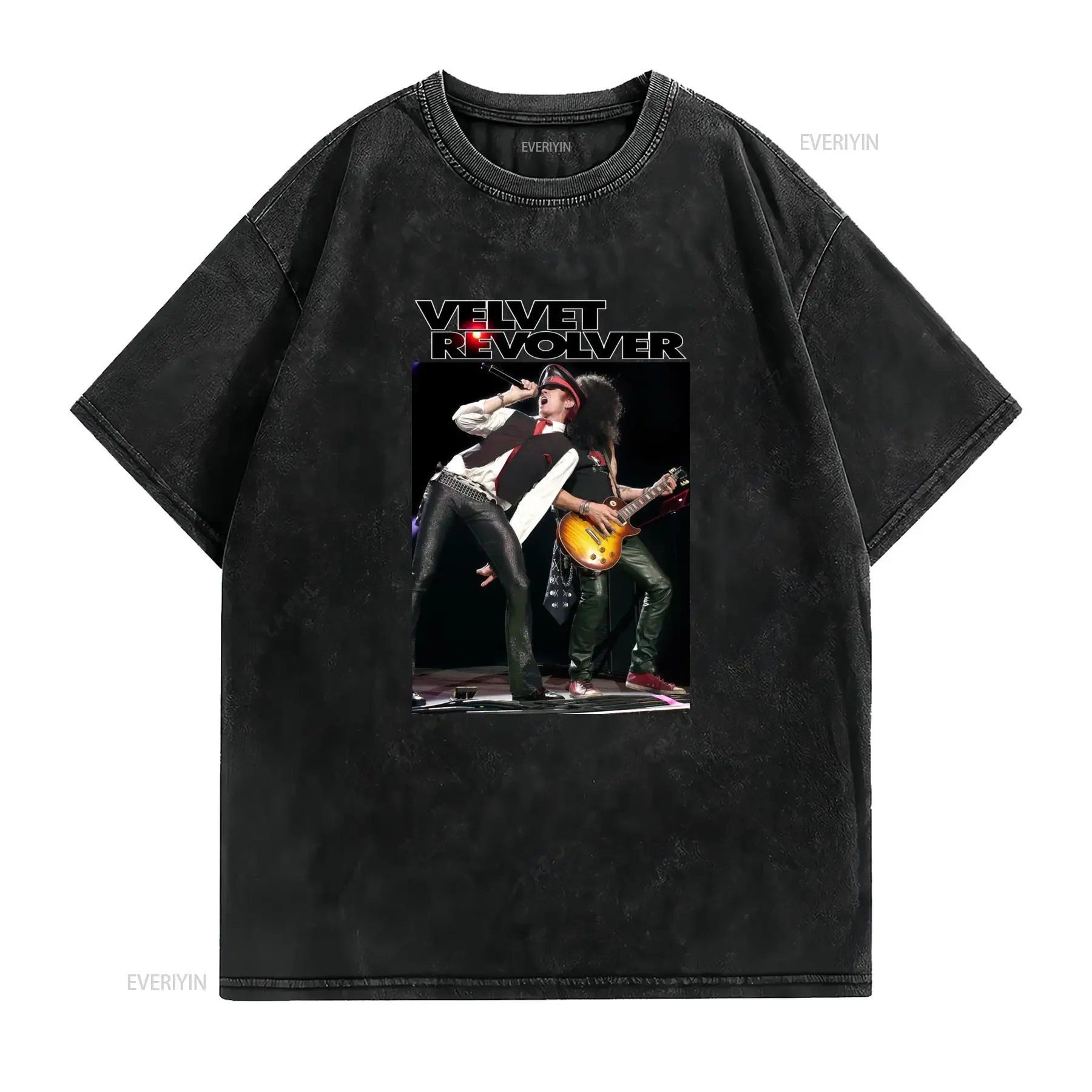 Vintage Rock Velvet Revolver Band Live Concert Print Casual T Shirt vintage Washed designer clothes fashion Stretched
