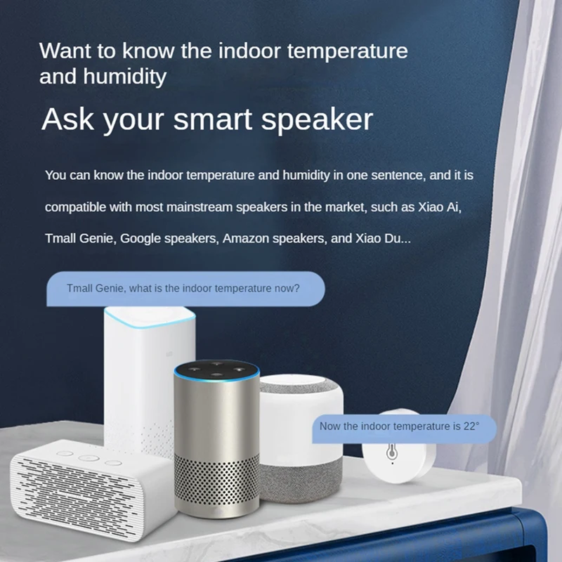 1 PZ Tuya Smart Home Zigbee Sensore di temperatura e umidità ABS bianco per Alexa Google Smart Life