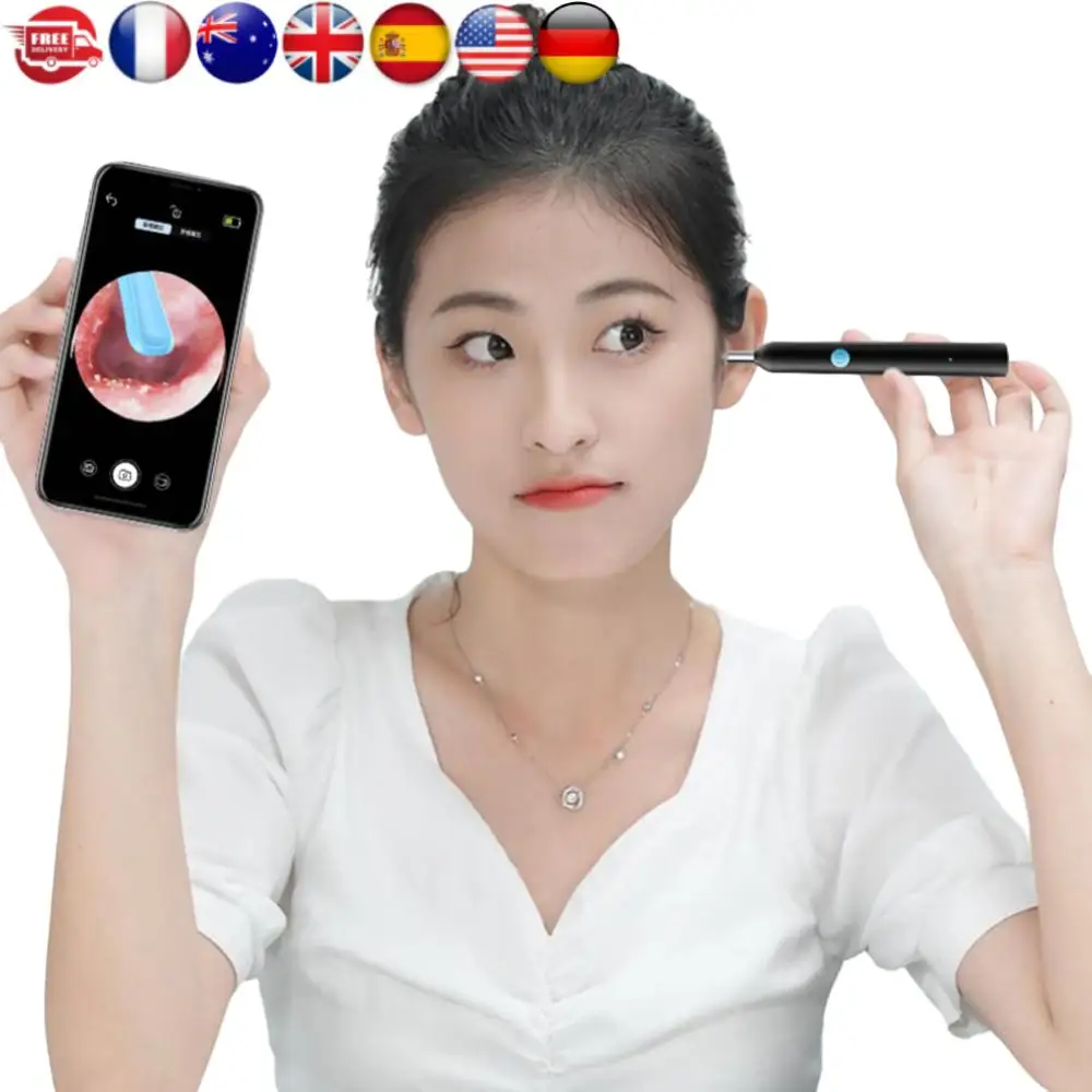 

Умный визуальный отоскоп для чистки ушей с камерой, эндоскопом, вкладышем, перезаряжаемый набор для ухода за ушами, набор для ухода за здоровьем