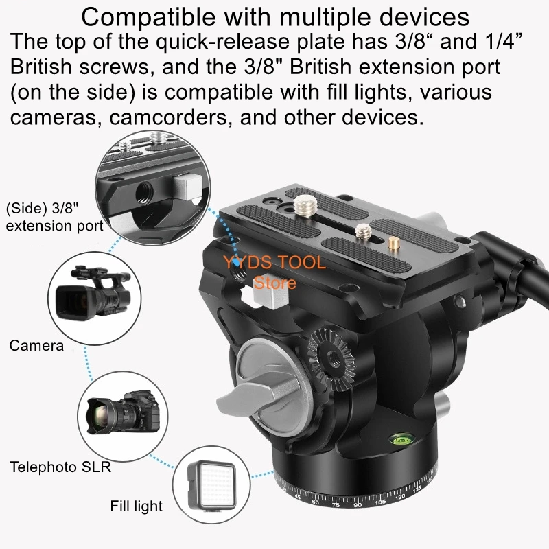 

DSLR Camera Mirrorless MVH-10 Professional Metal Hydraulic Gimbal Smooth Photography and Videography