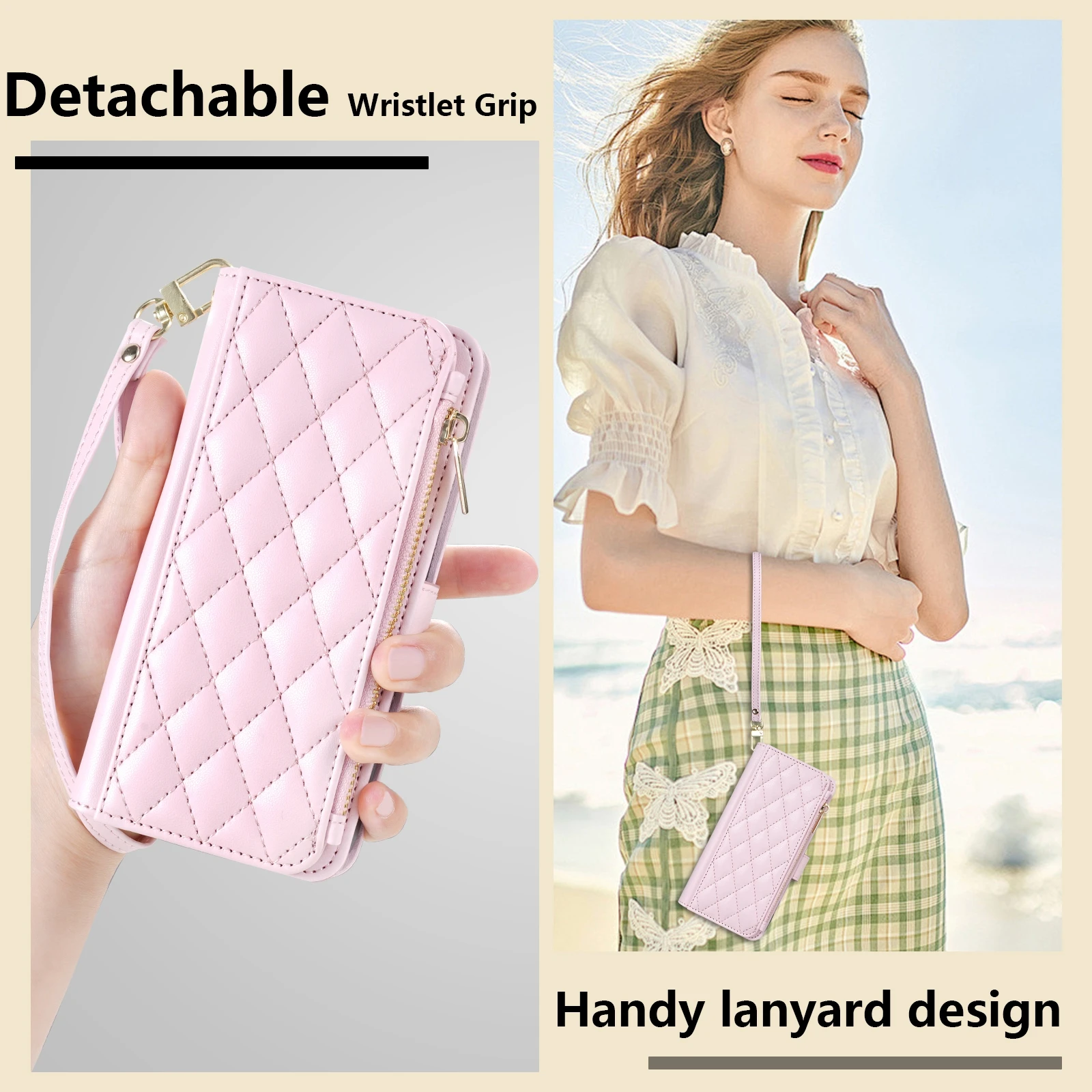 Wallet Small Fragrance Zipper Card Slot Magnetic Flip Leather Case For Samsung Galaxy S21 Ultra S21 FE S20 Plus S20 FE A23 M13