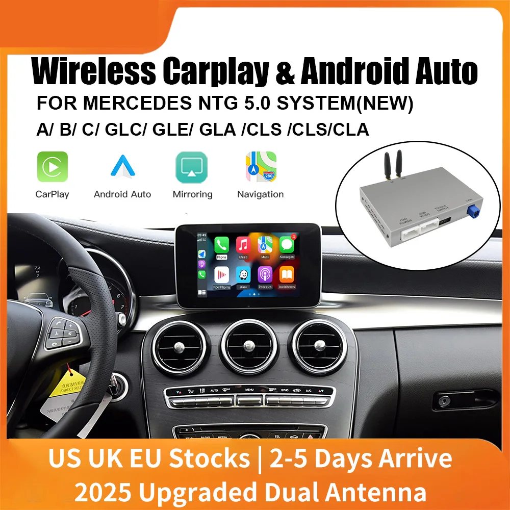 Wireless CarPlay for Mercedes Benz, S-Class W222, W217,W176, C117, W246 NTG 5.0 Android Auto Mirror Link, AirPlay Camera View