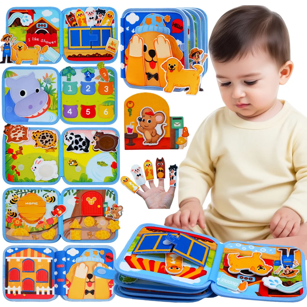 

Монтессори-игрушка: развивающая доска, 3D-книга-бизиборд, мягкие фетровые книги для развития мелкой моторики, раннее развитие, игрушки для путешествий, подарки для детей