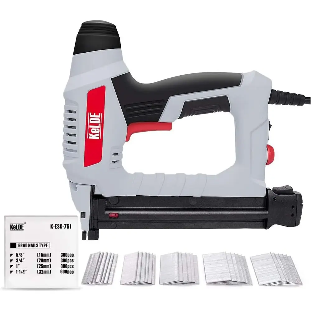 

120V Corded Brad Nailer Kit, Adjustable Power, 1500pcs Nails for Home & DIY Projects