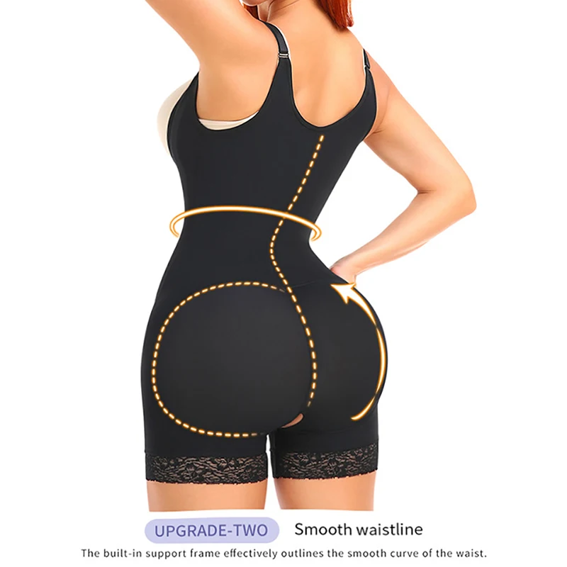 Slimming Shapewear for Women Postpartum Tummy Control Body Shaper Butt Lifter Bodysuit Zipper Open Bust Open Crotch Corset Fajas