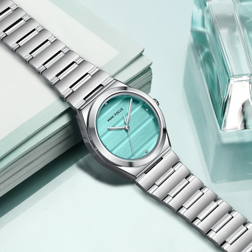 MINI FOCUS 0611 relojes de cuarzo de negocios informales para mujer diseño minimalista luminoso impermeable elegante reloj de mujer montre femme